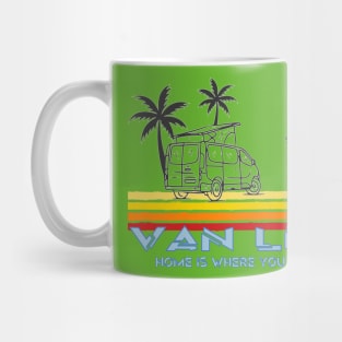 Van Life Surfing Guy Home is where you park it Mug